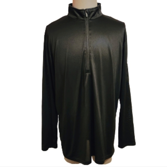 Essential Men's Quarter Zip Pullover Top Black 2XL - Picture 1 of 10